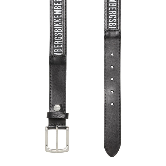 Bikkembergs Sleek Black Calfskin Leather Belt