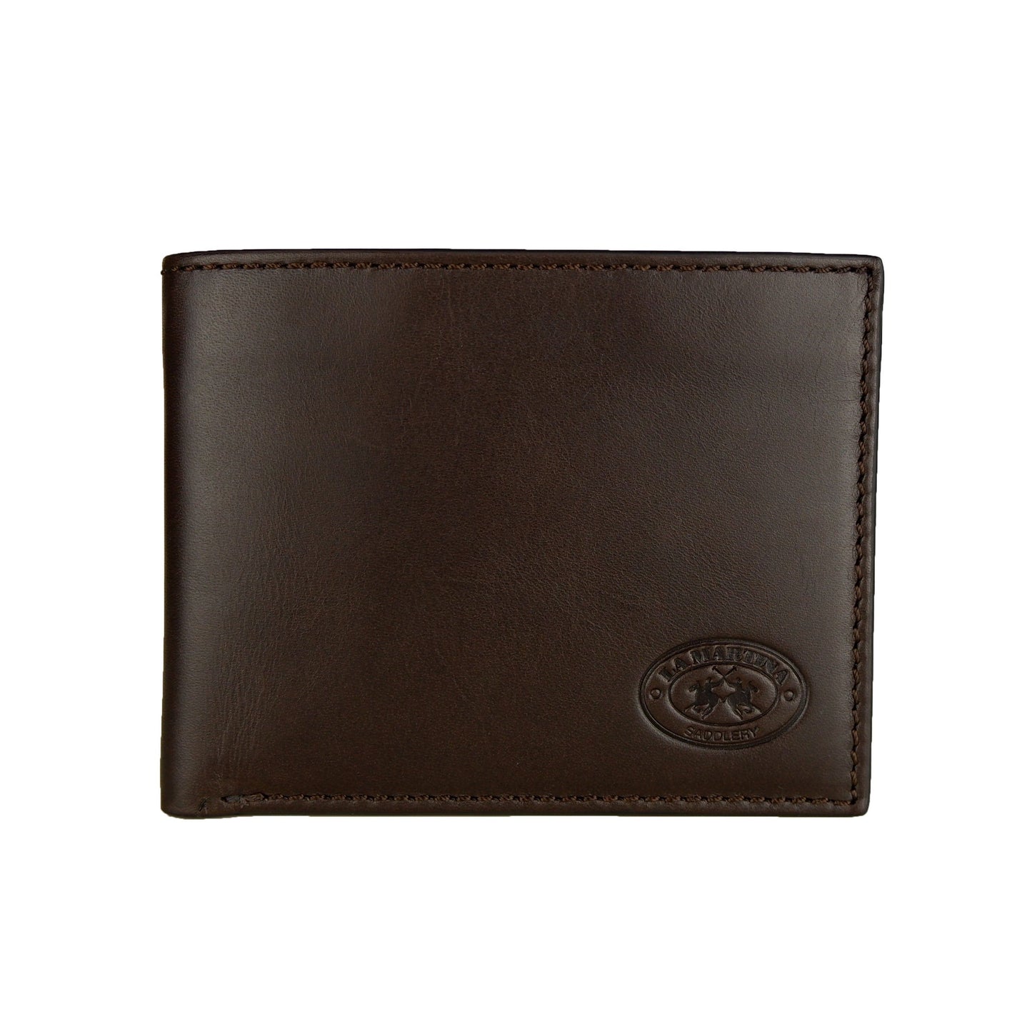 La Martina Elegant Dark Brown Leather Wallet for Men