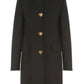 Love Moschino Elegant Wool Blend Coat with Heart Buttons