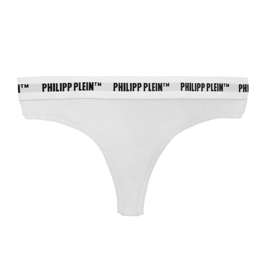Philipp Plein Elegant White Thong Twin Pack