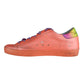 Golden Goose Orange Glitter Lace Sneakers with Suede Accents