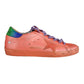 Golden Goose Orange Glitter Lace Sneakers with Suede Accents