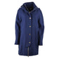 Love Moschino Elegant Blue Wool-Blend Coat with Golden Accents