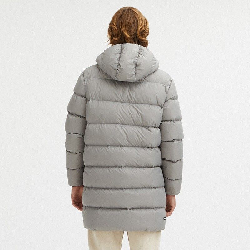 Centogrammi Dove Grey Hooded Feather Padded Jacket