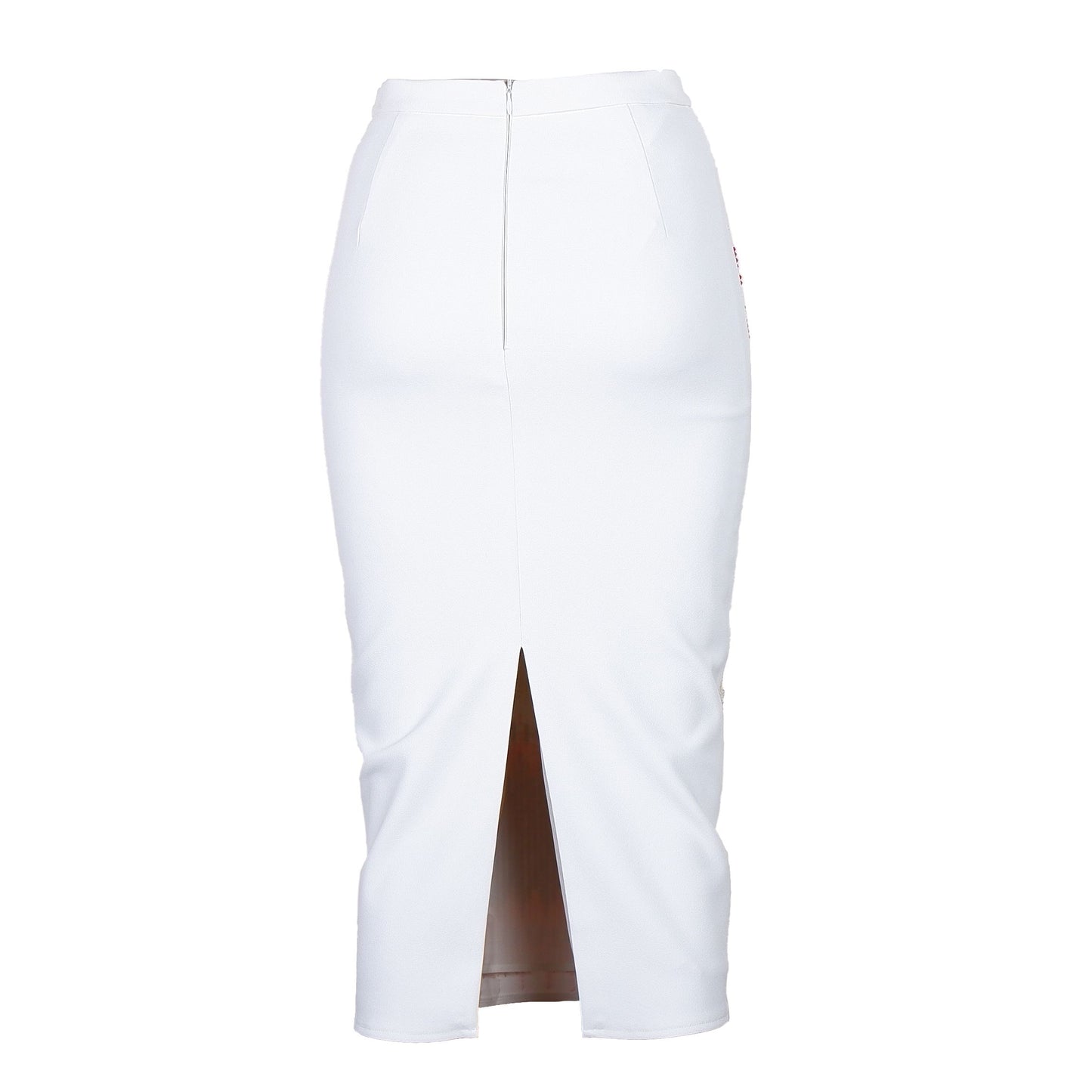 Elisabetta Franchi Elegant Crepe Sequined Skirt with Back Slit