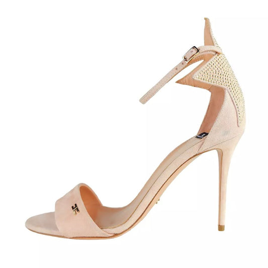 Elisabetta Franchi Studded Star Suede Heeled Sandals