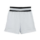 Comme Des Fuckdown Chic White Stretch Shorts with Logo Print