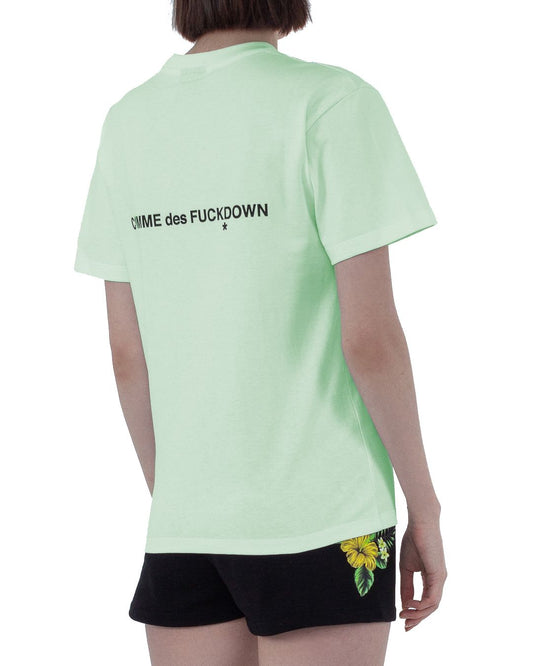 Comme Des Fuckdown Chic Logo Crew Neck Tee in Lush Green