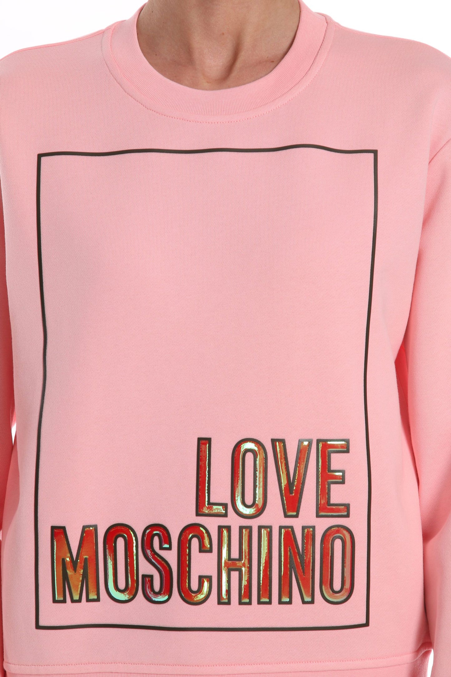 Love Moschino Chic Graphic Cotton T-Shirt Dress in Pink