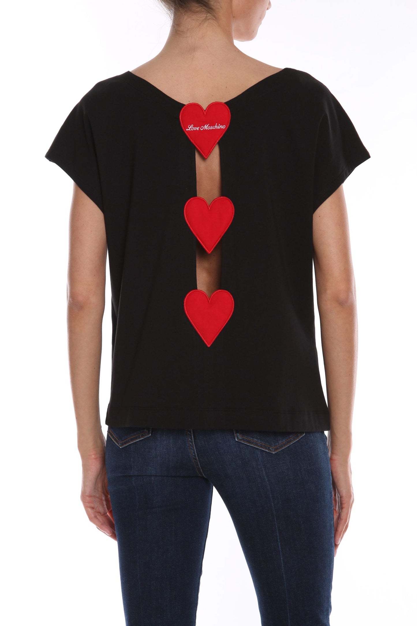 Love Moschino Chic Embroidered Logo Cotton Tee
