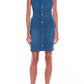 Love Moschino Chic Sleeveless Denim Dress with Colorful Accents