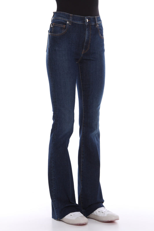 Love Moschino Chic Bell-Bottomed Dark Blue Jeans for Women