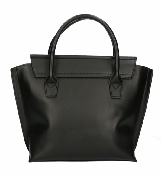 Plein Sport Sleek Designer Black Handbag with Magnetic Closure