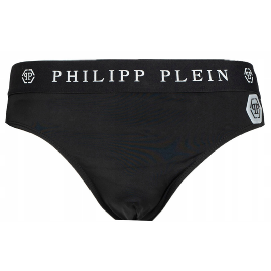 Philipp Plein Sleek Nylon Swim Briefs with Iconic Logo Detail