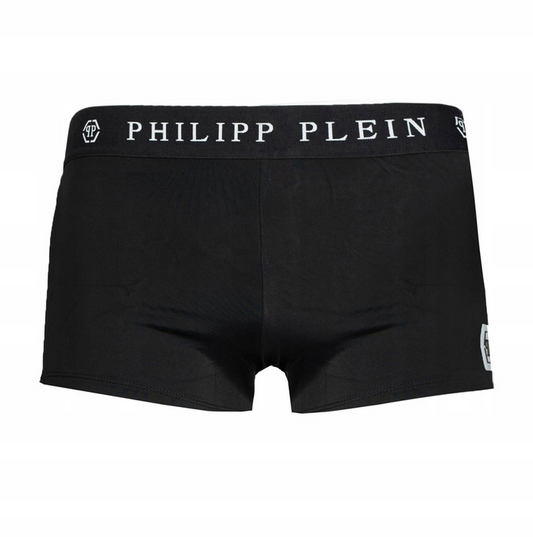 Philipp Plein Sleek Black Designer Men's Swim Boxers