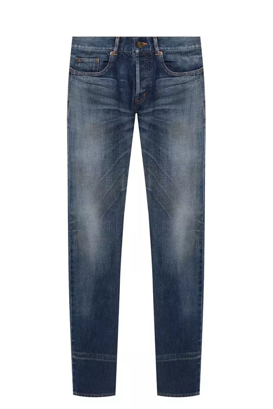 Saint Laurent Blue Cotton Jeans & Pant