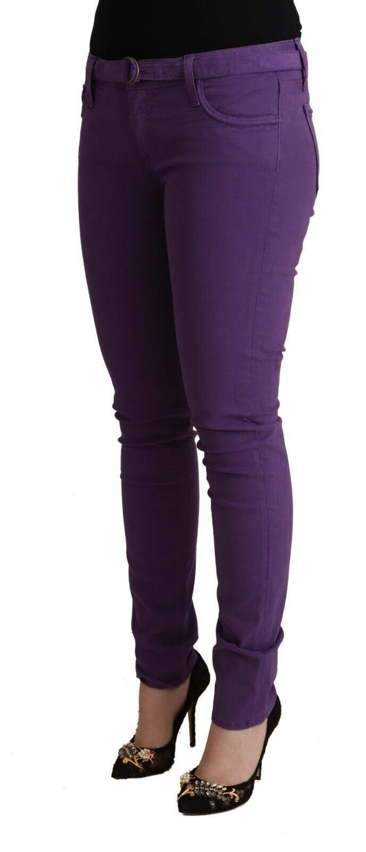CYCLE Purple Cotton Low Waist Skinny Casual Jeans