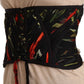 Dolce & Gabbana Black Corset Belt Stretch Waist Strap Silk Top