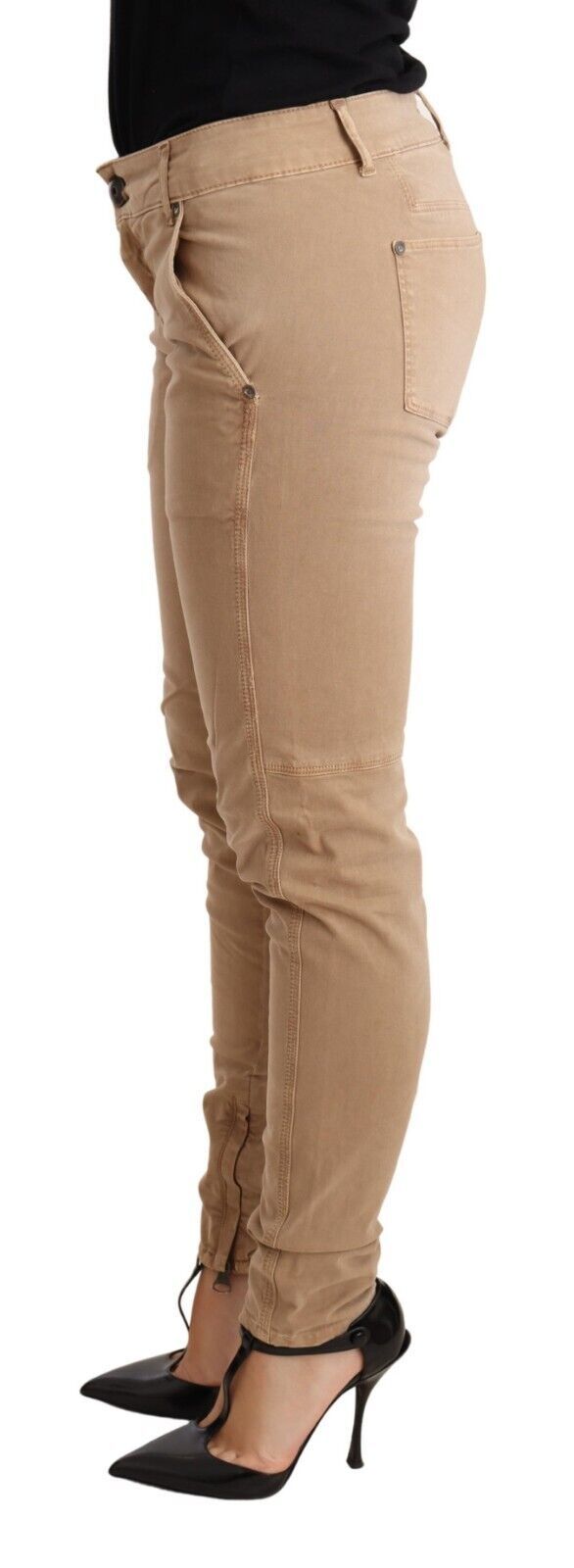 Ermanno Scervino Chic Low Waist Skinny Cotton Trousers