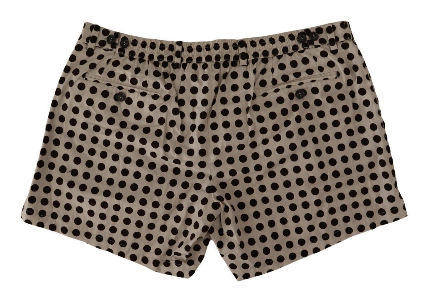 Dolce & Gabbana Black White Polka Dots Cotton Linen Shorts