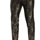 Dolce & Gabbana Elegant Slim Fit Metallic Dress Trousers
