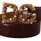 Dolce & Gabbana Elegant Bordeaux Leather Amore Belt