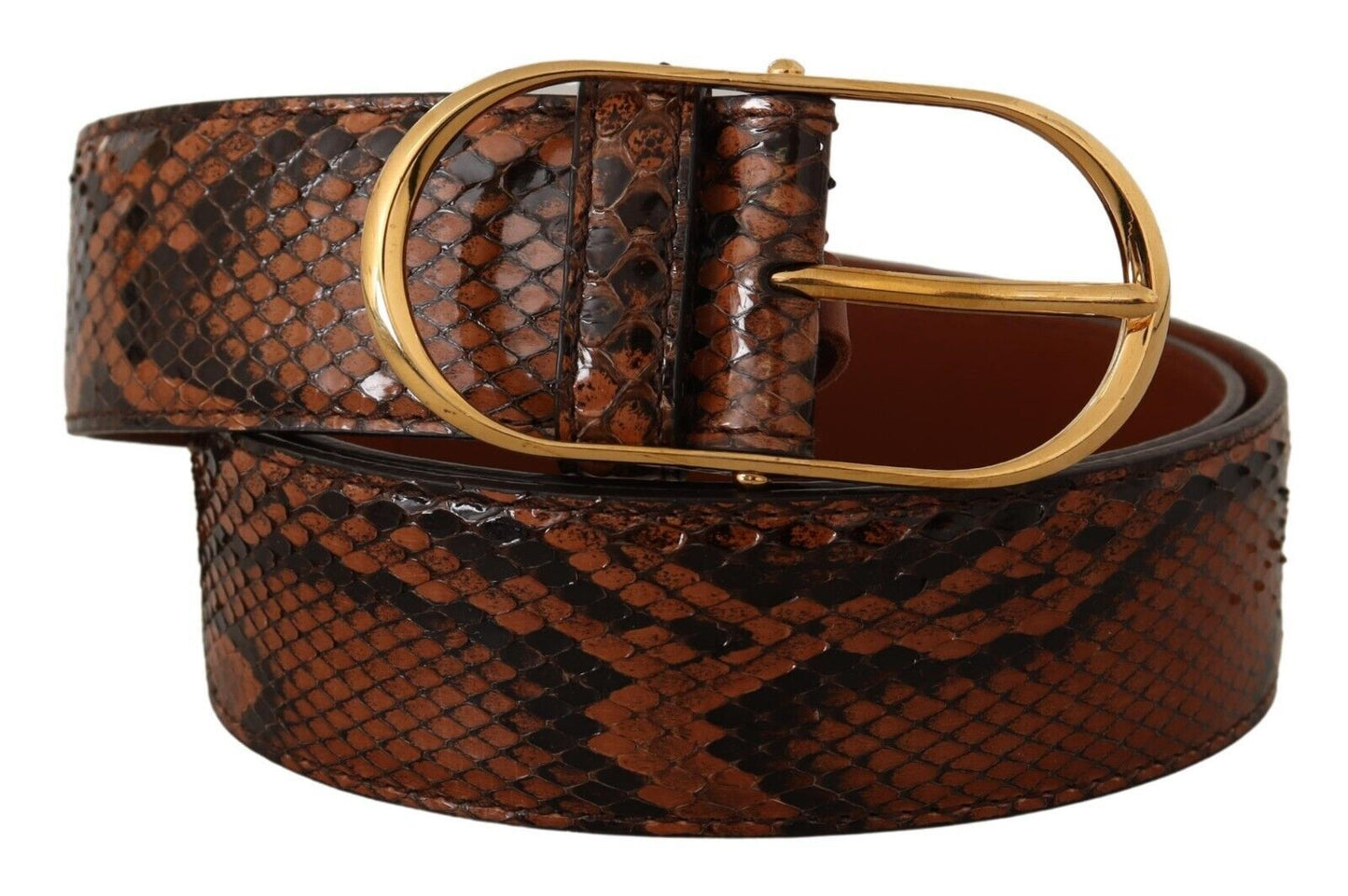 Dolce & Gabbana Elegant Leather Belt with Gold Buckle