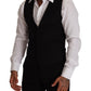 Dolce & Gabbana Black Wool Single Breasted Waistcoat Vest