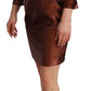 GF Ferre Elegant Bronze Sheath Mini Dress with Square Neck