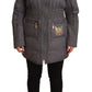 Roccobarocco Elegant Quilted Long Jacket with Logo Patch