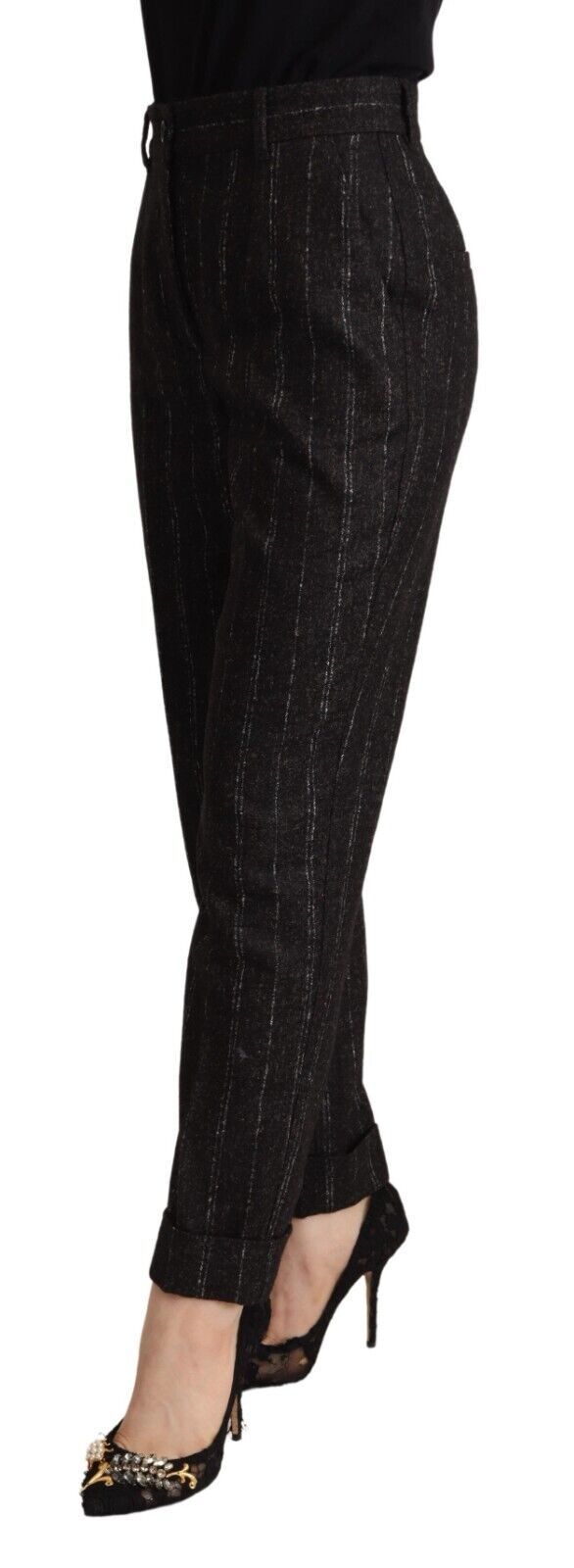 Dolce & Gabbana Elegant High-Waisted Striped Tapered Pants