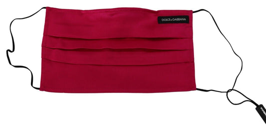 Dolce & Gabbana Elegant Red Cotton Pleated Face Mask