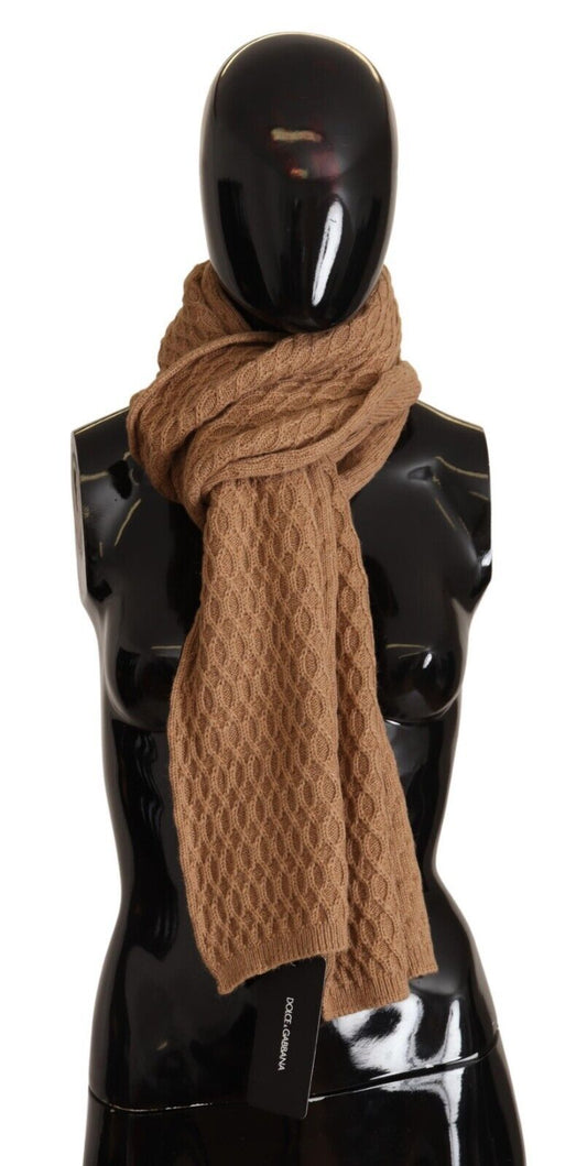 Dolce & Gabbana Elegant Dark Brown Knitted Scarf