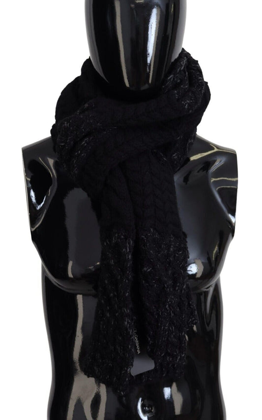 Dolce & Gabbana Elite Black Wool Blend Men's Scarf
