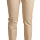 Dolce & Gabbana Beige Cotton Stretch Skinny Trouser Pants