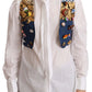 Dolce & Gabbana Multicolor Cropped Vest Top with Button Accents