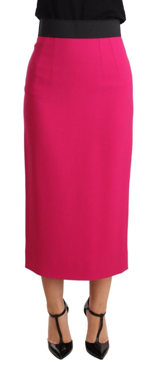 Dolce & Gabbana Elegant High-Waisted Pencil Skirt in Pink