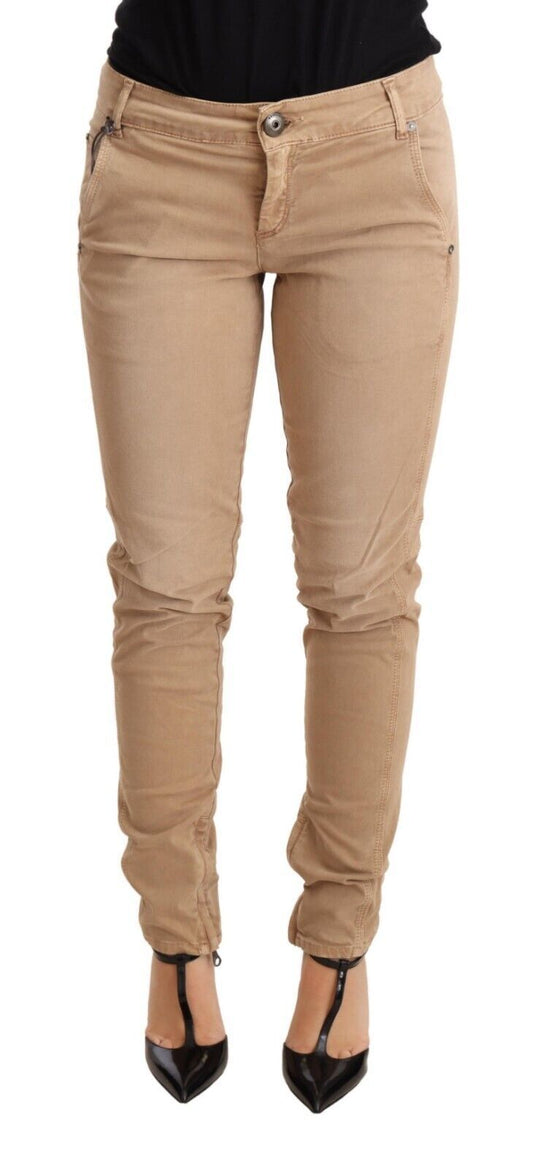 Ermanno Scervino Chic Low Waist Skinny Cotton Trousers