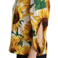 Dolce & Gabbana Sunflower Print Cotton Elbow Sleeve Blouse