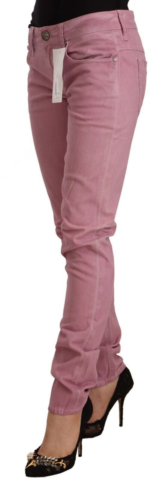 Acht Elegant Pink Slim Fit Denim Jeans