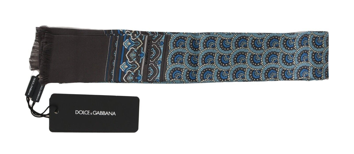 Dolce & Gabbana Elegant Italian Silk Scarf in Vibrant Blue