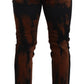 Dolce & Gabbana Black Brown Tie Dye Cotton Skinny Denim Jeans