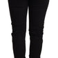 Ermanno Scervino Chic Low Waist Skinny Black Cotton Trousers