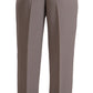 Armani Brown High Waist Silk Tapered Long Pants