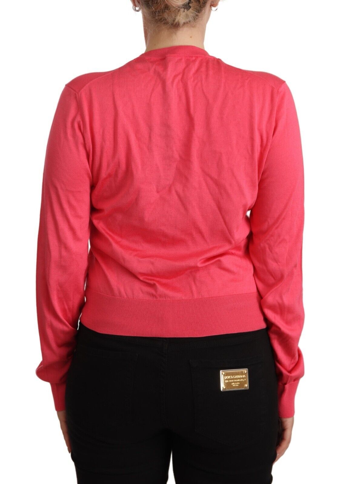 Dolce & Gabbana Elegant Pink Silk Crewneck Sweater