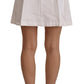 Ermanno Scervino White High Waist A-line Mini Cotton Skirt