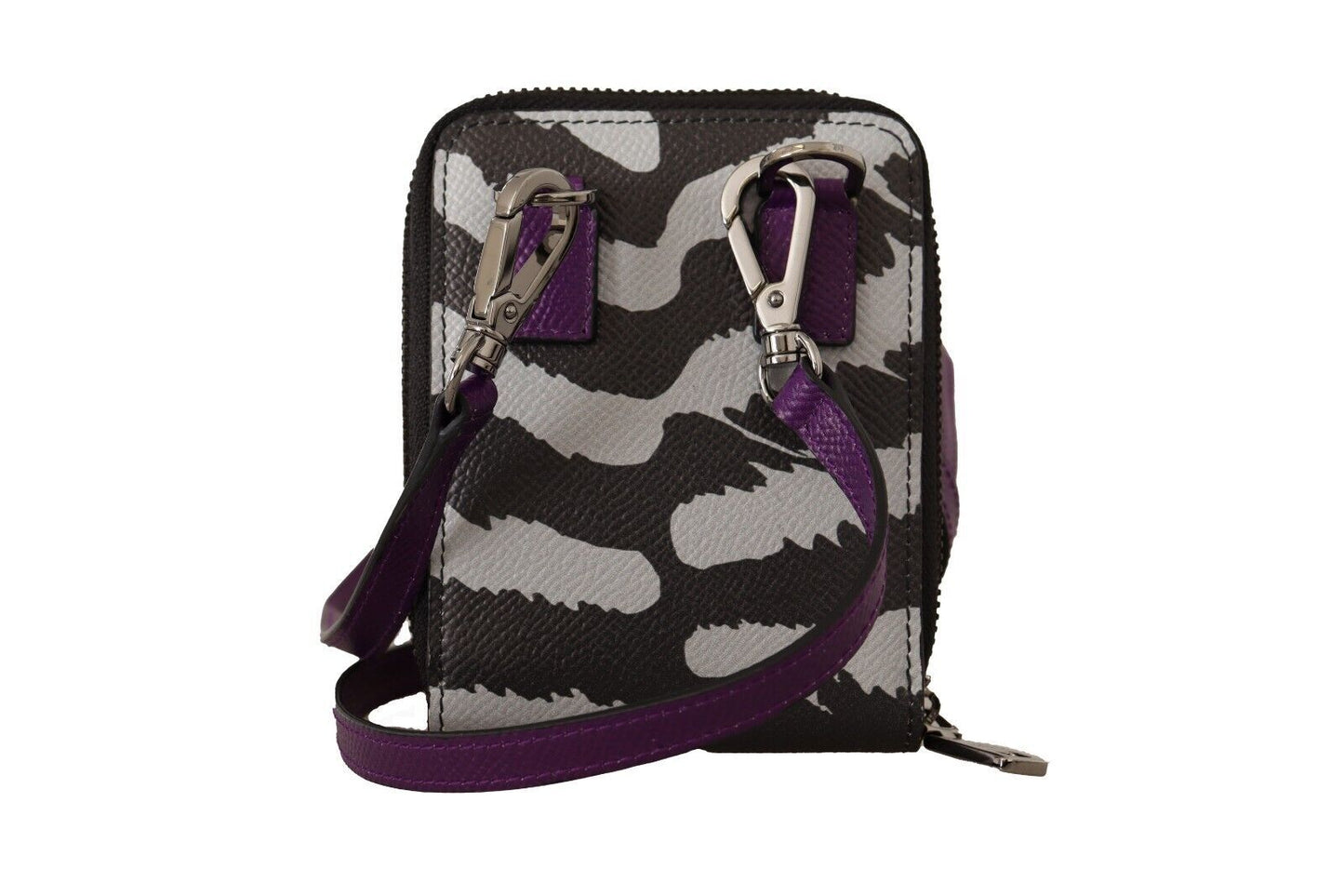 Dolce & Gabbana Elegant Purple Leather Bifold Wallet with Strap