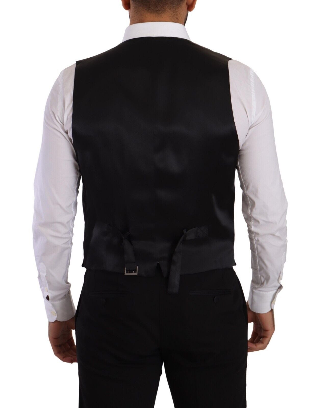 Dolce & Gabbana Gray Velvet Cotton Slim Fit Waistcoat Vest