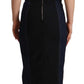 Dolce & Gabbana Dark Blue Cotton Denim Sheath Midi Dress
