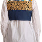 Dolce & Gabbana Multicolor Embellished Waist Coat Cotton Top